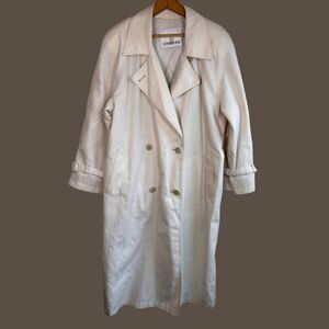 Vintage 80s London Fog Button Satin Lined Trench Coat